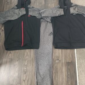 Adidas Black and Gray Tracksuit Set